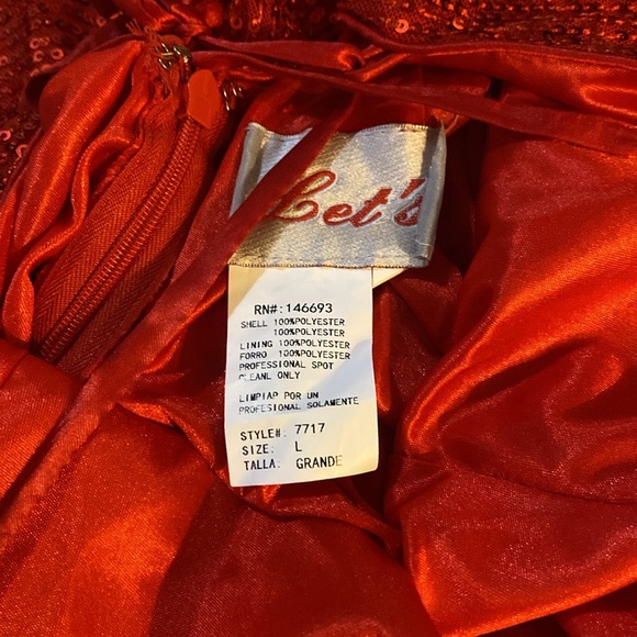 Red sequin prom dress with side split - Picture 6 of 6